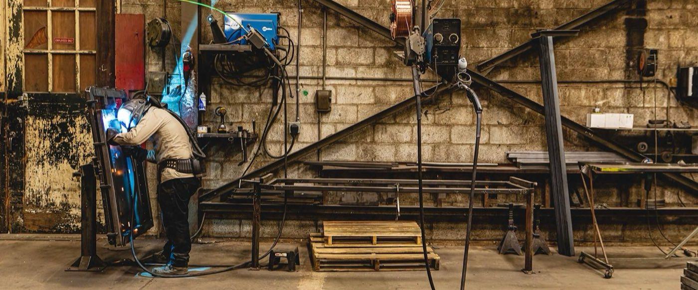 Welding station in the Haozhan fabrication plant